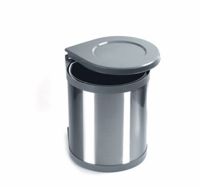 Odpadkový koš kulatý, 1x15 l, šedý plast, nerez  (1007145602)