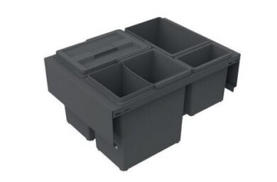Odpadkový koš TREND 600, 3x12 l + 1x2,8 l, antracit, plast  (1007180602)