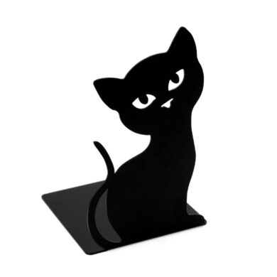 Držák / zarážka na knihy Kočka, černý mat.  (1008306000)