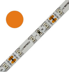 Color LED pásek WIRELI 3528  60 604nm 4,8W 0,4A 12V (oranžová) - Standardní barevný LED pásek malého výkonu a netradiční barvy.