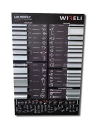 Vzorkov tabule s LED profily WIRELI 2021 - Vzorkov tabule s aktuln nabdkou hlinkovch profil.