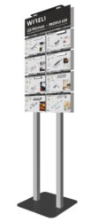Vzorkový display s LED profily WIRELI 2021 - Vzorkový stojan s ukázkou vybraných hliníkových profilů s osazenými LED pásky.
