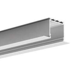 Profil LARKO stříbrný elox, 46x25x2000mm (metráž) - Hliníkový LED osvětlovací profil pro zapuštění do sádrokartonu s širokým okrajem.