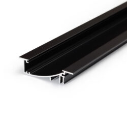 Profil WIRELI FLAT8 H/UX černý elox, 2m (metráž) - Hliníkový LED profil s nepřímým svícením.