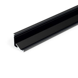 Profil WIRELI CABI12 E/ černý elox, 2m (metráž) - Universální rohový LED profil umožňující montáž se směrem svitu 60°nebo 30°.